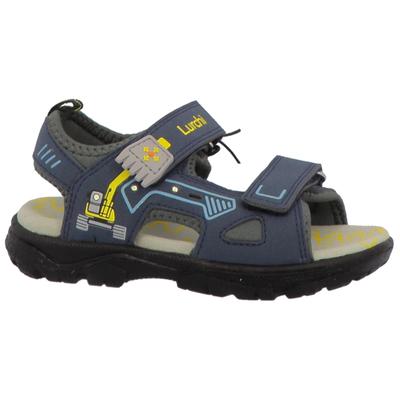 Sandale LURCHI "Blinkschuh: Kodo", Jungen, Gr. 29, Synthetik, blau (navy, steel), Lederimitat, Schuhe Sandale, Klettschuh, Outdoorschuh, Größenschablone zum Download