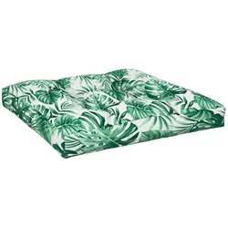 vidaXL Palettenkissen Blattmuster 80x80x12 cm Stoff