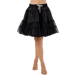 Petticoat, midi, schwarz, 2-lagig