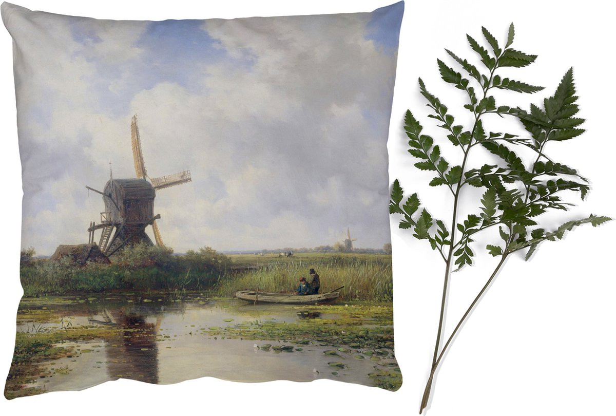 Willem Roelofs Oude Meesters Sierkussen Molen 60x60 cm