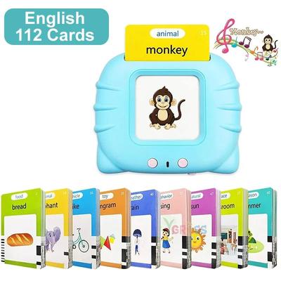 Educational Learning Talking Flash Cards For Kids, Multilingual Audio Book Toy, English, Russian, Spanish, French english 112cards