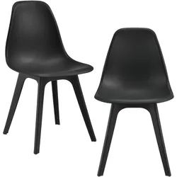 Esszimmerstuhl Brevik 2er Set 83x54x48 cm Schwarz en.casa