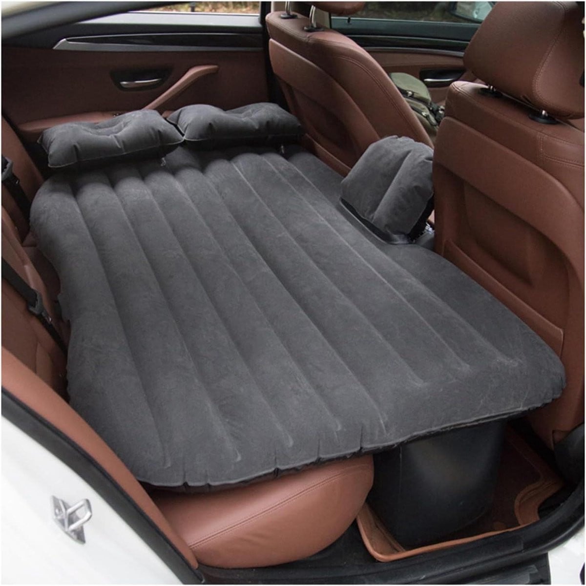 Grijs Opblaasbaar Auto Matras Luchtbed voor de Achterbank - 135 x 80 cm