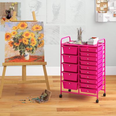 Lirago 15-Drawer Utility Rolling Cart with Drawers Multi-Use Storage