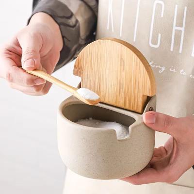 Inspired Finds Japanese Style Ceramic Seasoning Jar Set Pottery Salt And Sugar Container Kitchen Condiment Storage Box With Lid oil Bottle 16.9oz