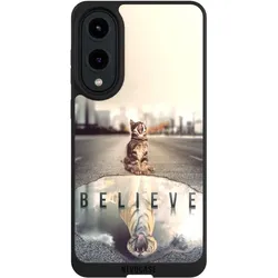 Nivocase Handyhülle für Samsung Galaxy S25 Edge Hülle NIVOpure Case Schwarz Motivation Tiere Tiger (Samsung Galaxy S25 Edge), Smartphone Hülle, Schwarz