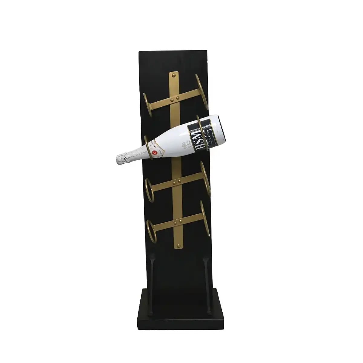HSM Collection Wijnrek Diabo Staand voor 4 flessen, Hout Goud, Hoogte: 80 cm