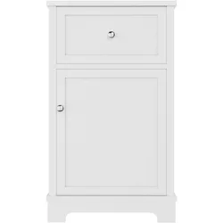 WASCHTISCH mit Unterschrank Weiß 51cm Standschrank mit Keramikbecken & Klappfach