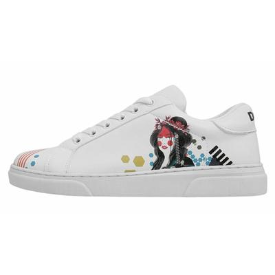 Sneaker DOGO "Ace Low-Top Sneaker Bring Your Colours To Life Damen Sneaker", Damen, Gr. 37, Normalschaft, weiß, Lederimitat, Schuhe Sneaker, Handgefertigt