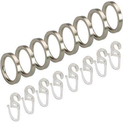 Gardinenring LIEDECO, silber (edelstahlfarben), Ø:1,6cm, Materialmix, Gardinenbefestigungen, für Gardinenstangen Ø 16 mm