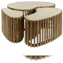 KAWOLA Couchtisch LIMAY Set 3-tlg. Keramik weiß