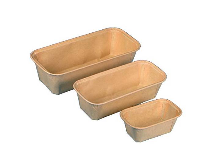 Bio Einwegbackformen Pergament Papierbackformen Einmal Backformen eckig kompostierbar biologisch abbaubar - Verschiedene Größen zur Auswahl (523ml 190x87x50mm 675St)