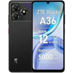 ZTE BLADE A36 4+64 GB DS 4G NEBULA BLACK OEM (64 GB, Schwarz, 6.75", Dual SIM, 4G), Smartphone, Schwarz