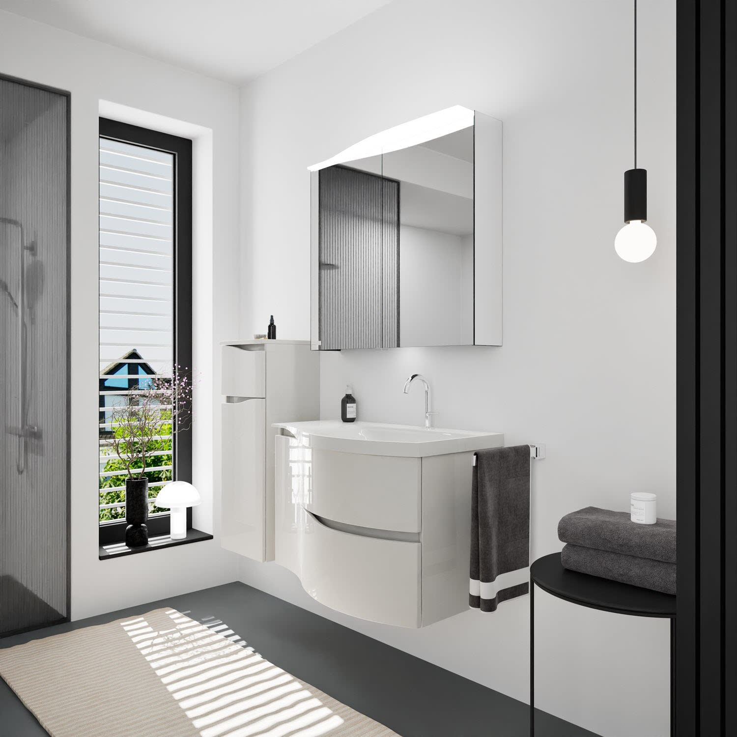 burgbad Sinea 3.0 Spiegelschrank 90 cm, Badmöbel, SHFD090RPN678, verspiegelt - verspiegelt