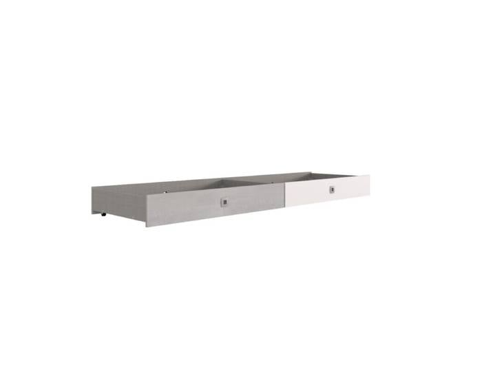 Wimex Joker Bettschubkasten 2er Set - Dekor weiß, Beton Nachbildung lichtgrau Modern, Zeitlos