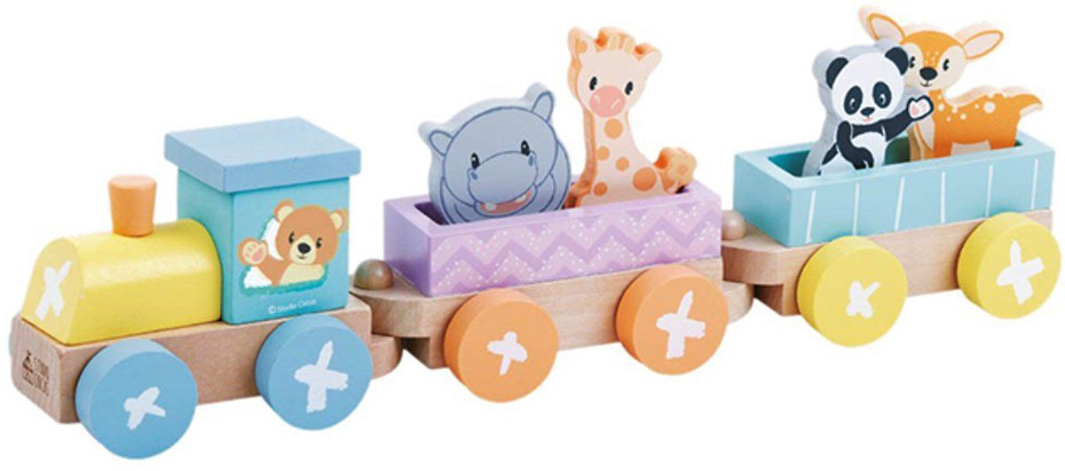 Studio Circus Houten Speeltrein Dierentrein in Pasteltinten