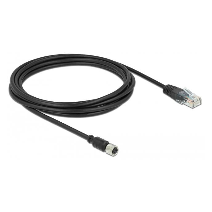 Navilock Anschlusskabel M8 Buchse wasserdicht Seriell zu RJ45 Stecker 2,8m (63165)