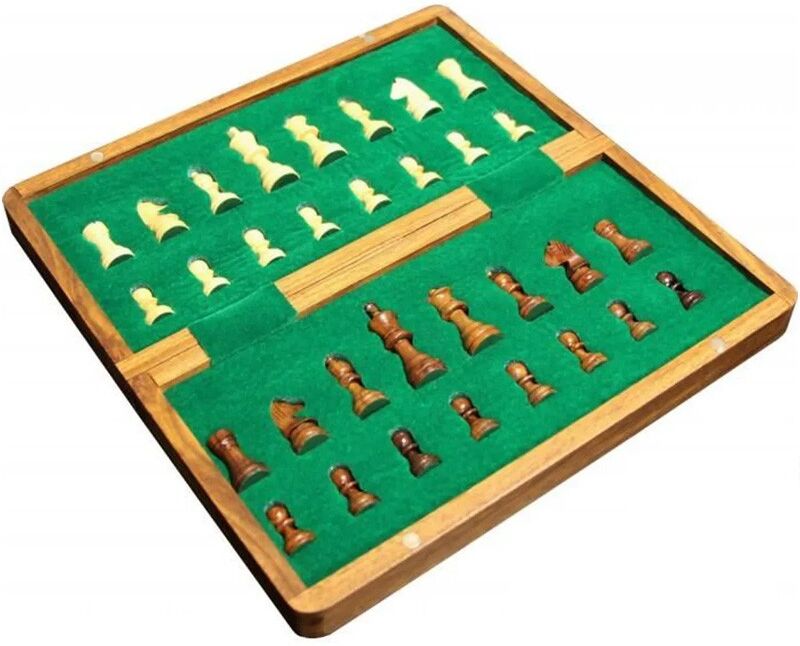 Loisirs Nouveaux Jeu échecs pliable en Acacia 38 cm n°3 - Cases 38mm