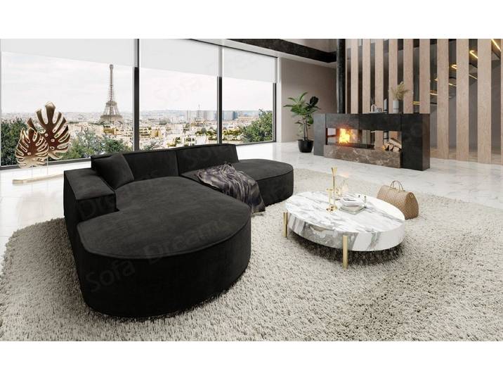 Sofa Dreams Ecksofa Samtstoff Designer Ecksofa Alegranza L Lounge Mini Stoffsofa, Loungesofa