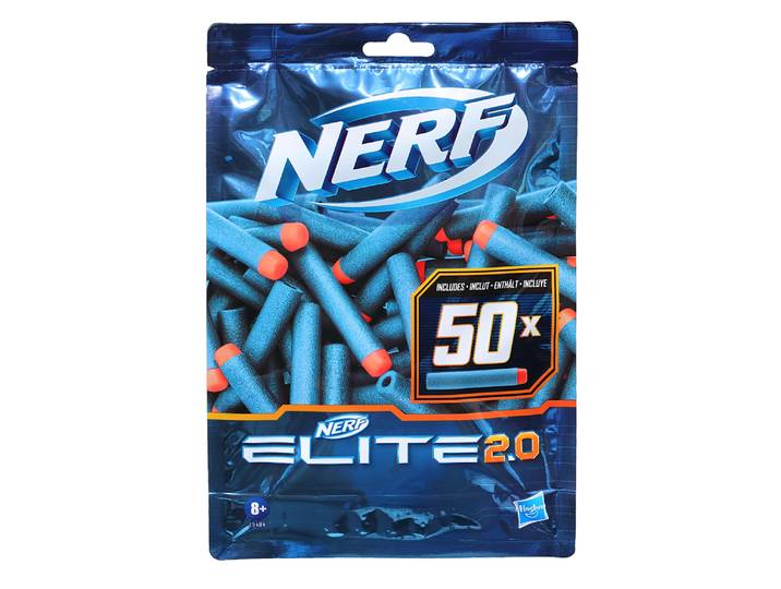 Nerf Elite 2.0, recharge de fléchettes, 50 fléchettes Nerf Elite pour les blasters Nerf qui utilisent les fléchettes Elite