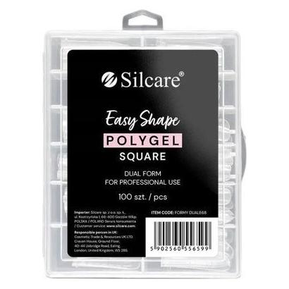 Silcare Dual Mould For Acrylic Gel Clear Square 100Pcs. (Kunstnägel, Klar) (43822060)