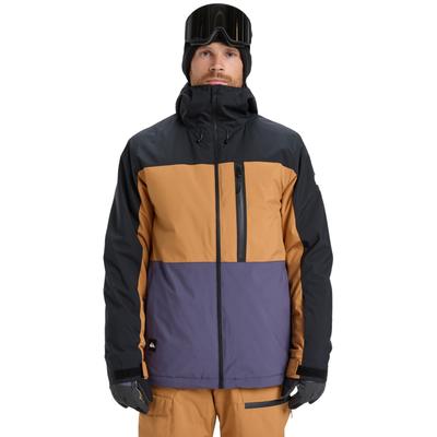 Snowboardjacke QUIKSILVER "Sycamore Block 20K", Herren, Gr. S, braun (almond), Obermaterial: 100% Polyester., Jacken Snowboardjacke