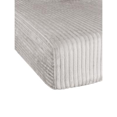 Bettlaken ASPERO "Spannbettlaken aus Streifen-Flanell Parana", grau (taupe), B:140cm, Bettlaken, Bettlaken