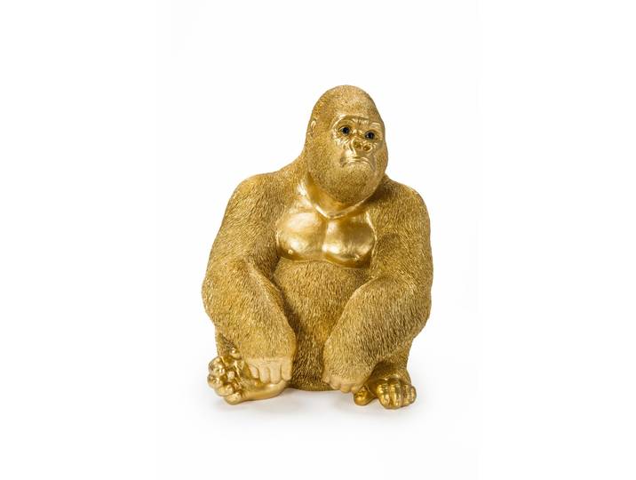 Dekofigur KARE DESIGN Deko Figur Monkey Gorilla Side Medium , gold (goldfarben), B:30cm H:38,5cm T:28cm, Polyresin, Dekofiguren, Dekofigur