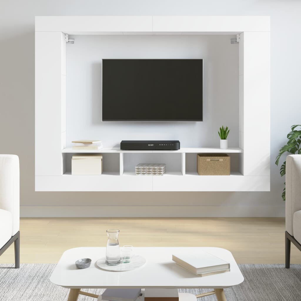 17 Stories Marisabel TV Cabinet 152x22x113 cm Engineered Wood White