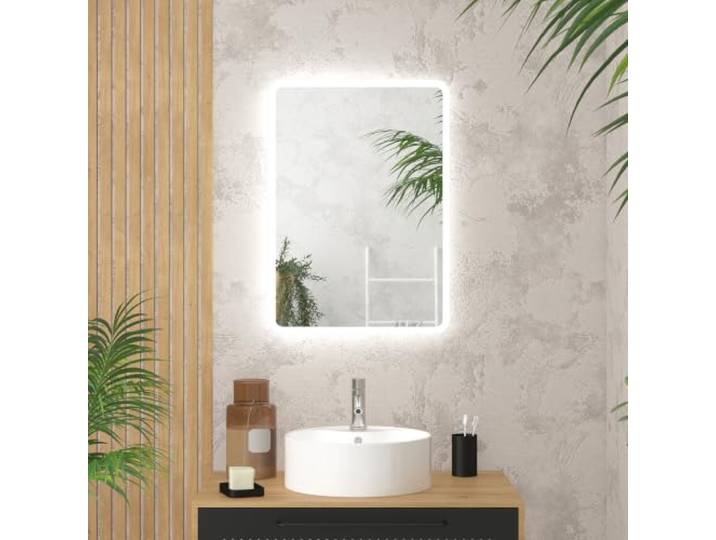 AURLANE Miroir Salle de Bain avec eclairage LED - 50x70cm - GO LED