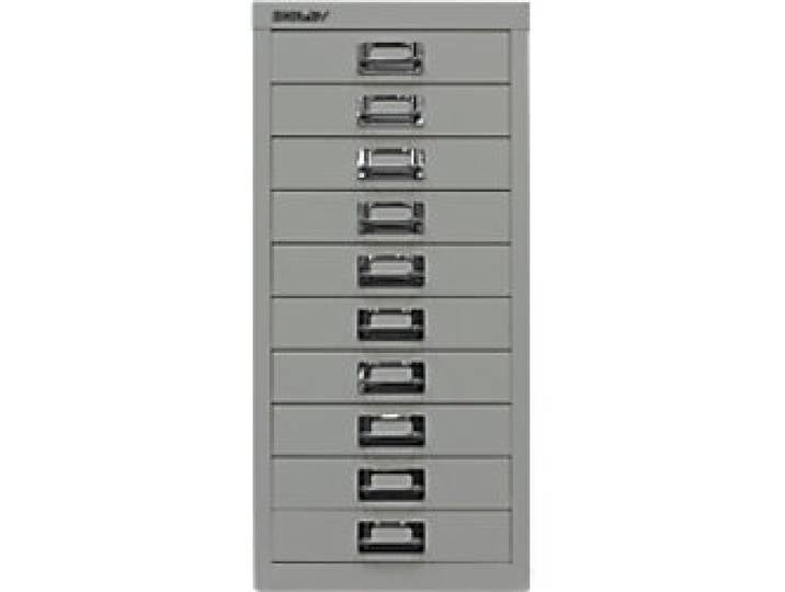 Bisley Schubladenschrank 10 Schübe Lichtgrau 279 x 380 x 590 mm
