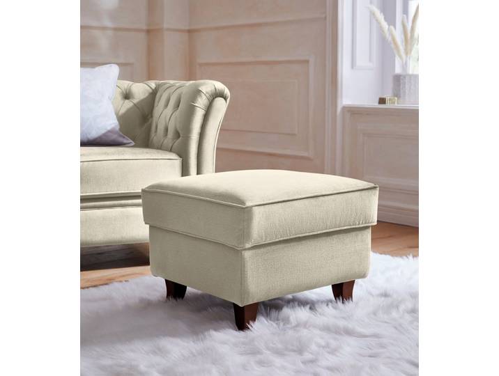 Home affaire Polsterhocker Reims, echte Chesterfield-Knopfheftung, Samtoptik mich changierender Optik