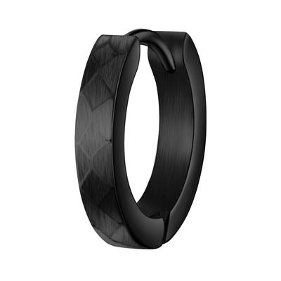 Paar Creolen TRUE REBELS "TR323", schwarz, Ohrringe, Herren, 15,4, Edelstahl