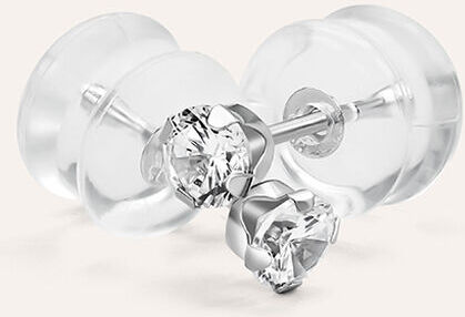 Stroili Orecchini Lobo Punto Luce Bon Ton Oro Bianco Cubic Zirconia Collezione: Bon Ton Oro Bianco