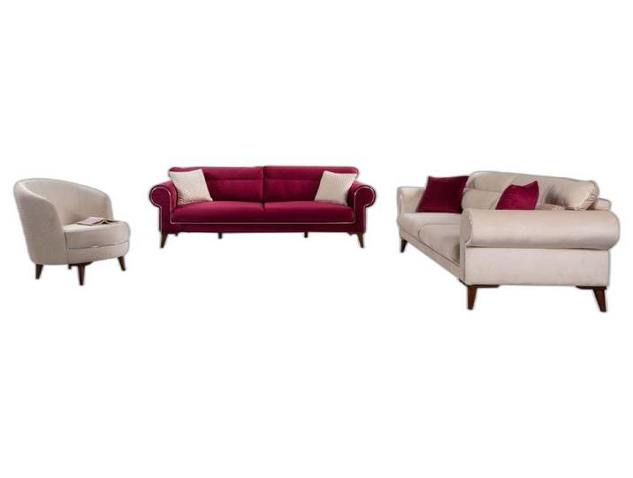 Xlmoebel Polstergarnitur Sitzmöbel Garnitur in Textil mit eleganter Ästhetik, (Polstergarnitur, 1-tlg., 2x Sofa 3-Sitzer / Sessel), Hergestellt in Europa