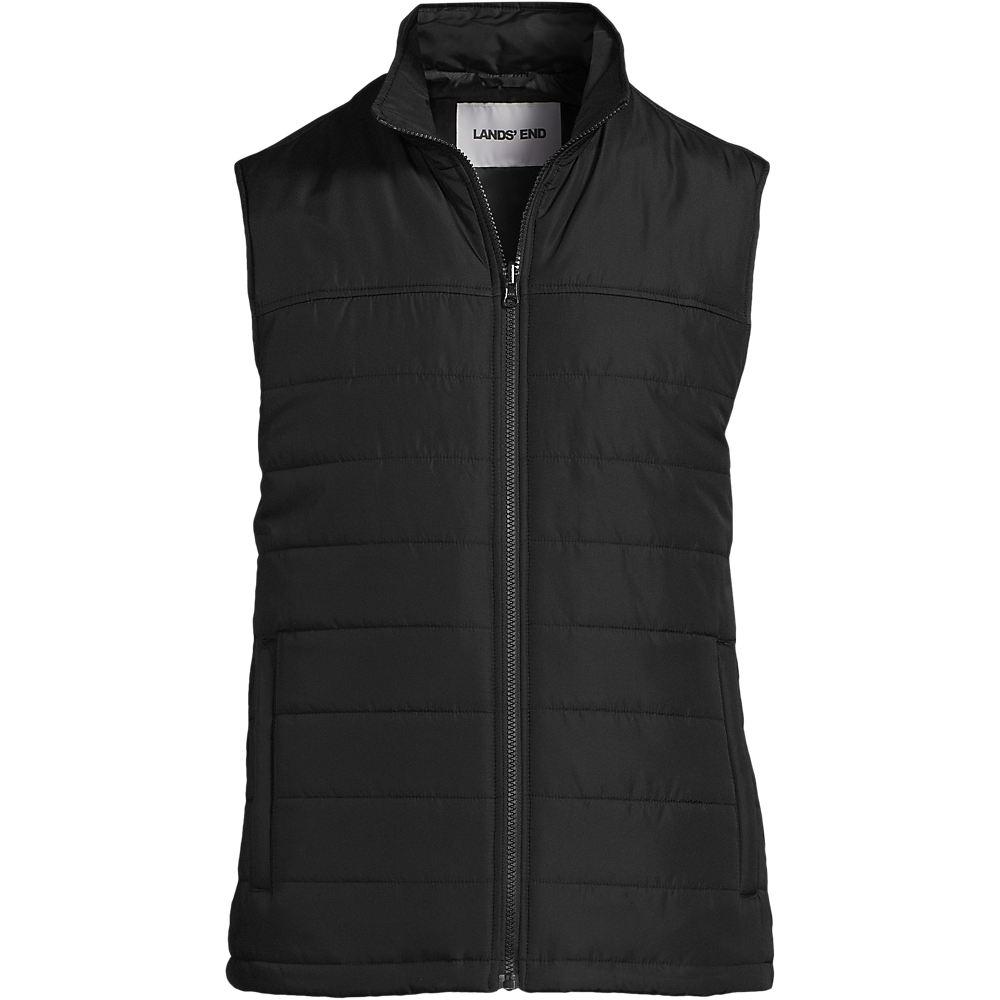 Wasserabweisende Steppweste, Herren, size: regular, Schwarz, Polyester, by Lands' End