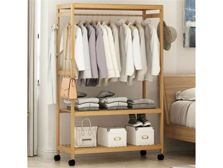 UNHO Porte Manteau à Roulettes Portant Amovible Porte Vêtements pour Vêtements Chapeaux 78x37x169cm