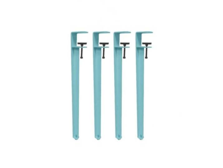 FJOADNVM Tischbeine 4 Stück Möbelbeine Metall-Esstisch- und Stuhlbeinhalterungen, Hardware-Bürofüße, rutschfester Ersatz(Sky blue40cm x 4)