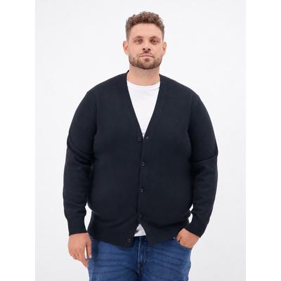 Strickjacke LERROS "Strickjacke im Cardiganstil aus Baumwolle, große Größen", Herren, Gr. 4XL, classic navy, 100% Baumwolle, Strickjacken Strickjacke