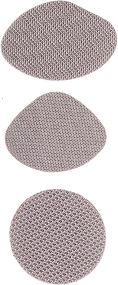 INF Selbstklebende atmungsaktive Schuhreparatur-Flicken 30er-Pack – Polyester-Baumwolle, flexible Mesh-Flicken für Grau