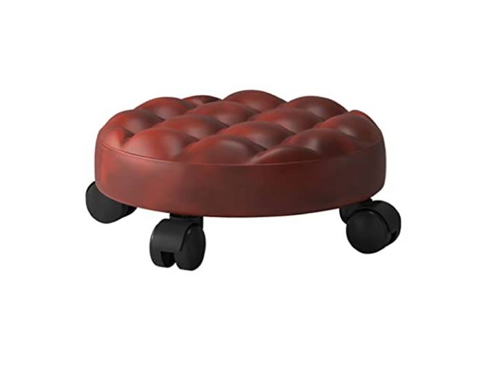 JFGCTYHXY Hocker mit Rollen, Roller Seat Kurze Rollfußhocker mit universellen Schwenkrollen(Red)