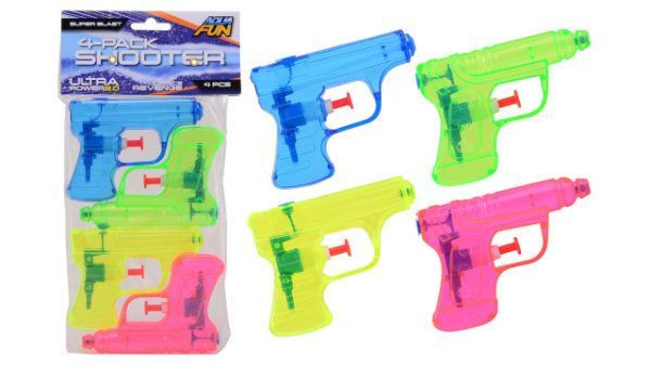 Aqua Fun 26038 Waterpistooltjes 4-pack 11 cm