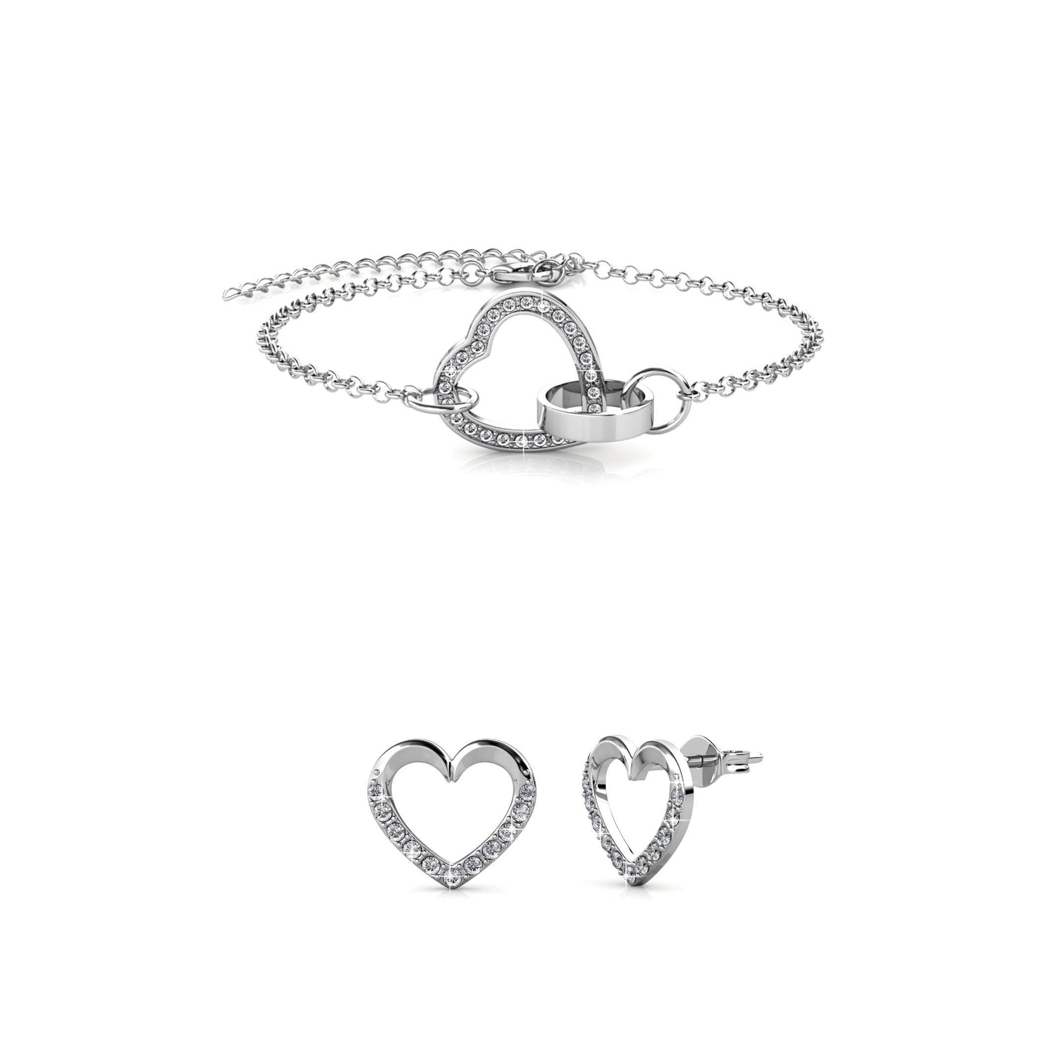 Locked Heart Lovett Sets - Zilver en Kristal