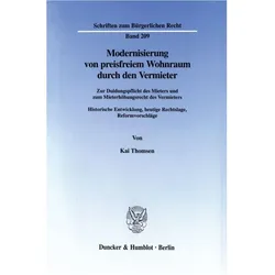 Modernisierung von preisfreiem Wohnraum durch den Vermieter, Fachbücher von Kai Thomsen