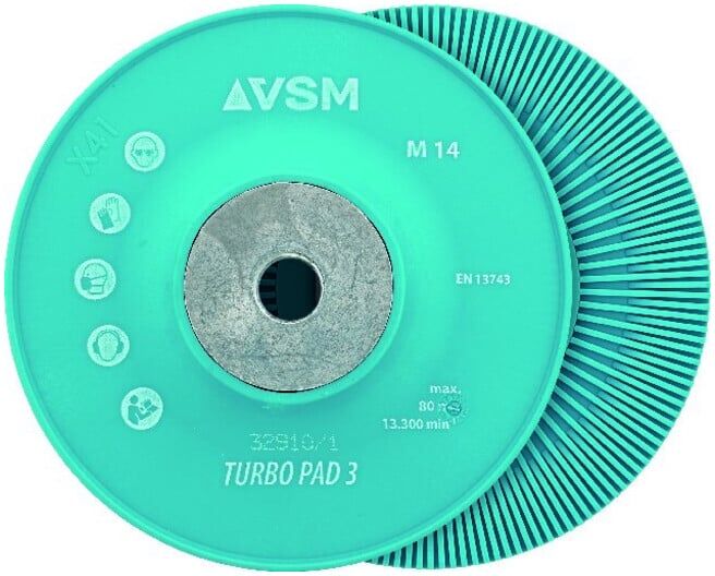 VSM Plateau-support pour disques en fibre TURBO PAD 3 dur/nervuré, ⌀ ext. : 125 mm (776386)