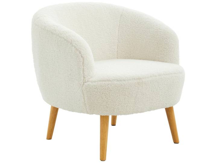 Livetastic Sessel, Natur, Weiß, Holz, Kautschukholz, massiv, 74x71x72 cm, Wohnzimmer, Sessel, Sonstige Sessel