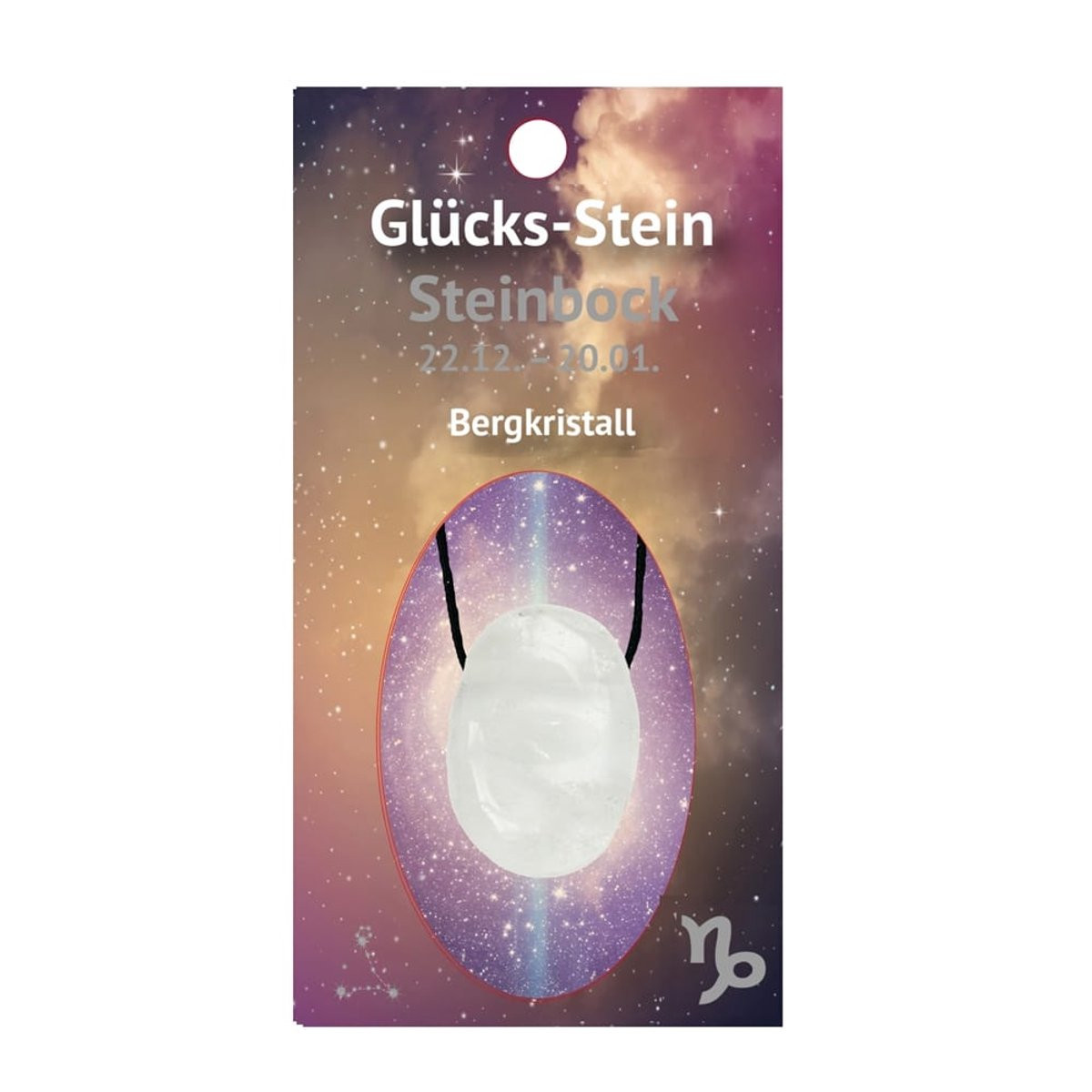 Berk Steenbok geluksteen met Bergkristal voor volwassenen