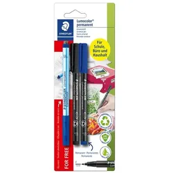 Staedtler Permanent-Marker »Lumocolor 318 Promotion 2+1« 0,6 mm (F) 3 Stück