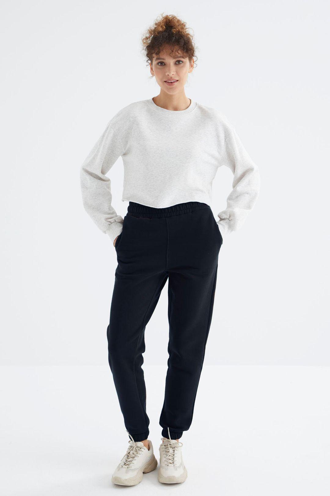 Hochtaillierte Fleece-Jogginghose für Damen