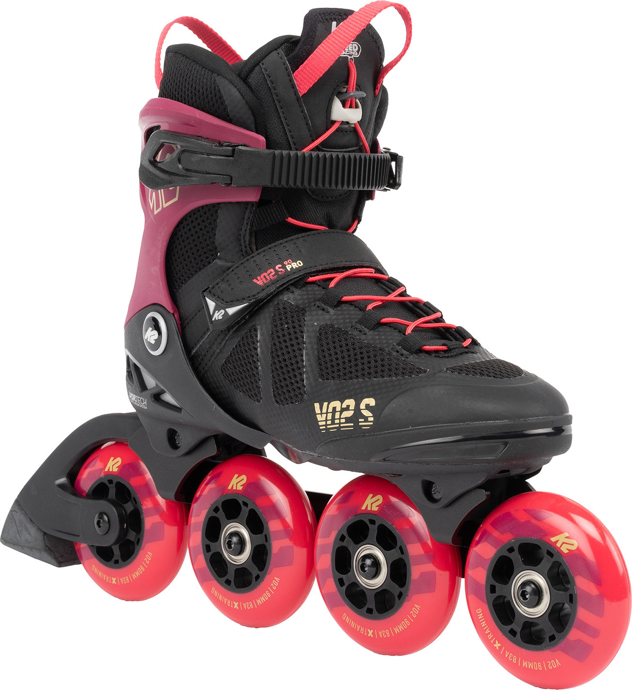 K2 Skates VO2 S 90 SHORT CUFF Inline Skates Damen burgund - pink Größe EU: 36